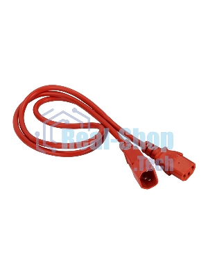 Шнур питания Lanmaster LAN-PP13/14-0.5-RD C13-С14 проводник.:3x0.75мм2 0.5м 220В 10А красный