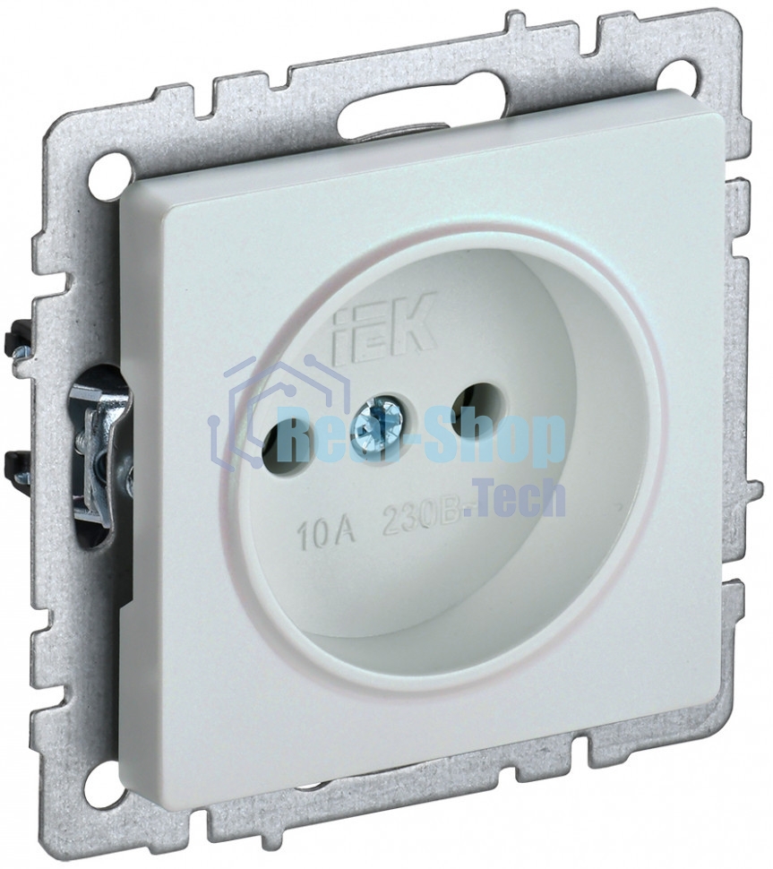 Розетка 1-местная IEK BRITE РС10-1-0-БрЖ без заземления, без защитных шторок, 10А, жемчуг