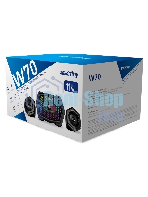 Акустическая система 2.1 Smartbuy W70, Bluetooth, 11Вт, RGb-подсветка, черный (арт. SBA-5150)