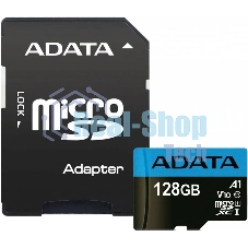 Флеш карта Micro SecureDigital 128Gb ADATA AUSDX128GUICL10A1-RA1 MicroSDXC Class 10 UHS-I, SD adapter
