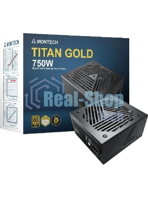 Блок питания Montech TITAN GOLD Gen.5 (TITAN GOLD 750 TIS0123), 750 Вт, 80 PLUS GOLD, 135 мм, модульный, черный