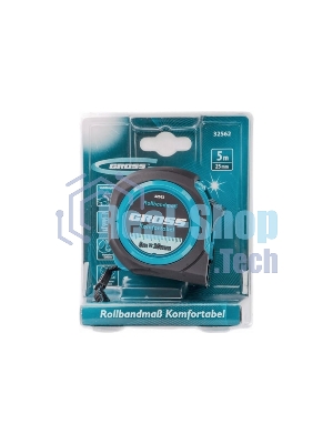 Рулетка Gross Komfortabel, 5 м х 25 мм, обрезиненный корпус