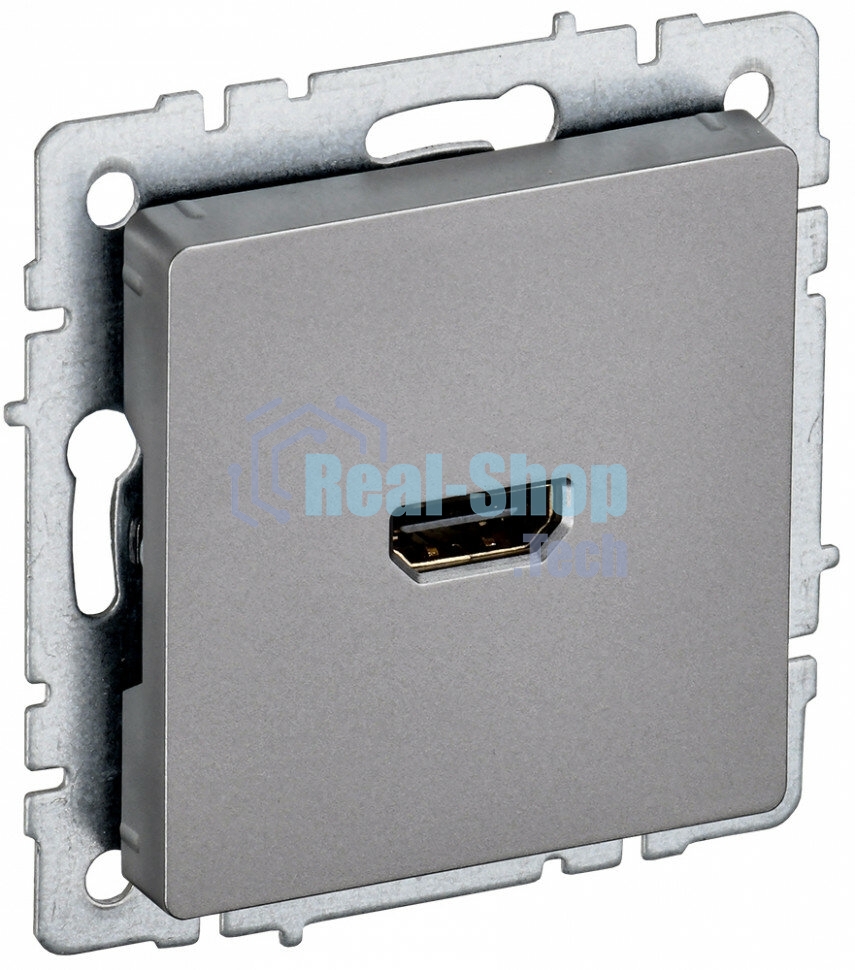 Розетка HDMI IEK BRITE РHDMI-0-БрС сталь