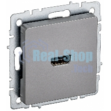 Розетка HDMI IEK BRITE РHDMI-0-БрС сталь