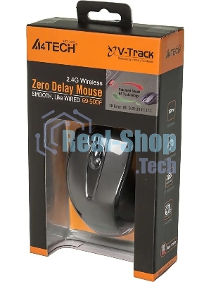 Мышь беспроводная A4Tech G9-500F черный, 1200 dpi, радиоканал, USB, кнопки - 4