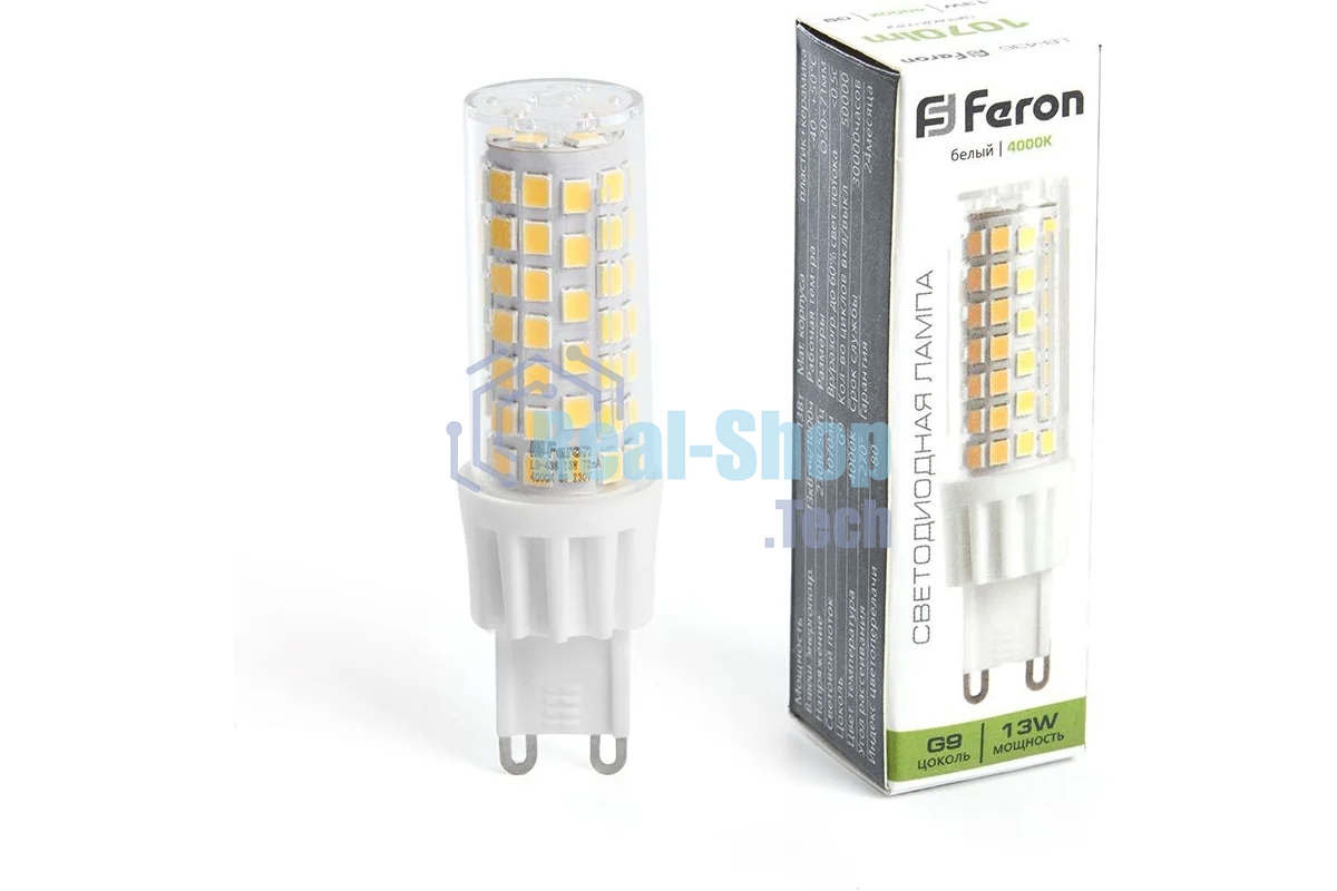 Лампа светодиодная Feron LB-436 13Вт 230В G9 белый капсульная