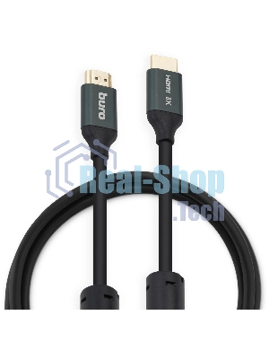 Кабель аудио-видео Buro HDMI (m)/HDMI (m) 1м. феррит.кольца Позолоченные контакты черный (BHP-HDMI-2.1-1G)