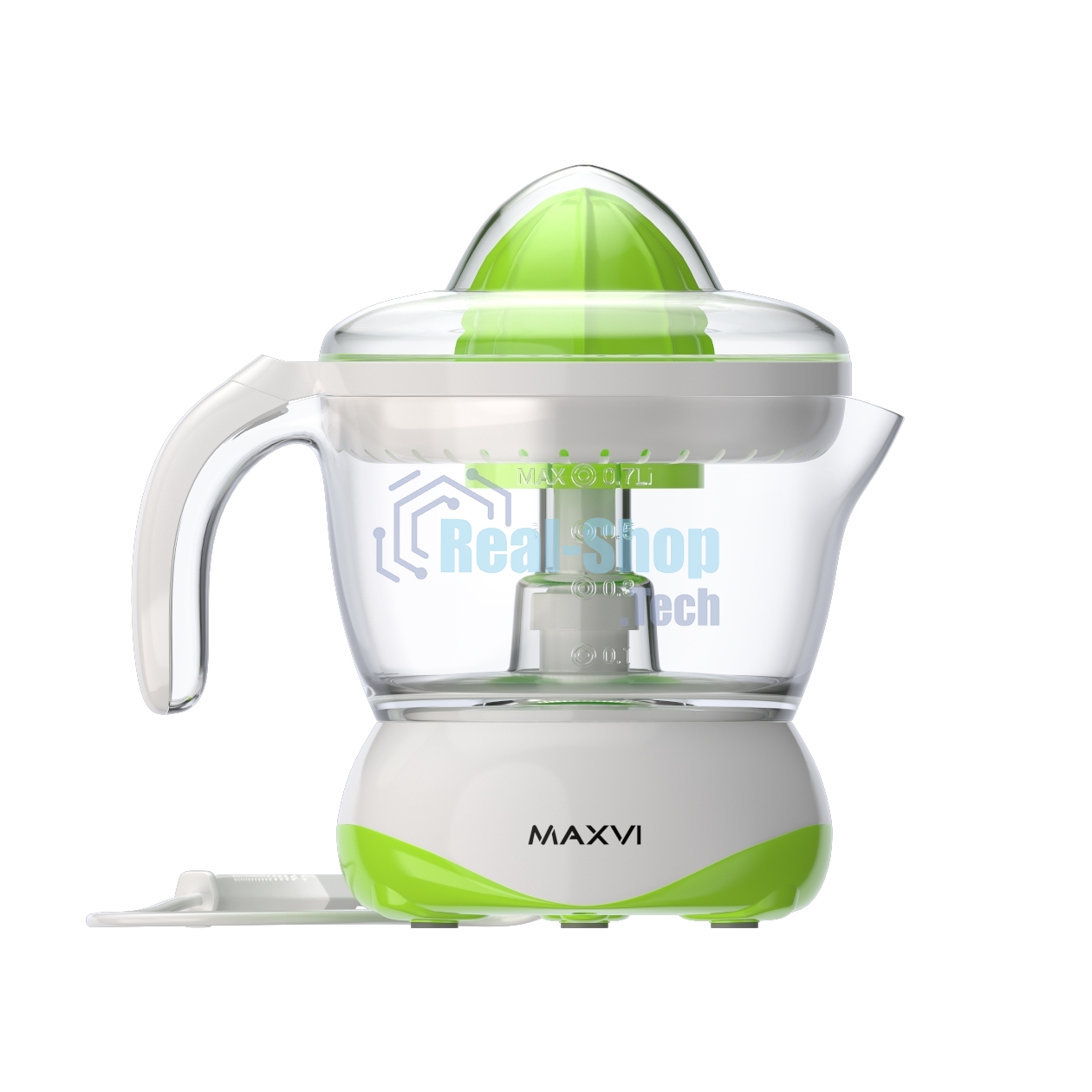 Соковыжималка Maxvi SG401 белый/зелёный, цитрусовая, 40 Вт, 700 мл, механическое