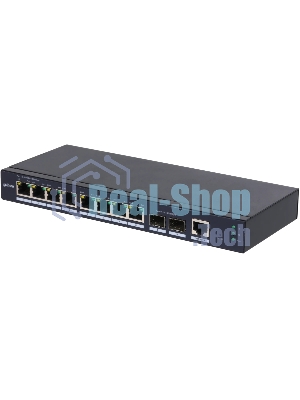 Коммутатор Dahua DH-SG4010-2F, 8×1 Гбит/с + 2×1 Гбит/с SFP, управляемый