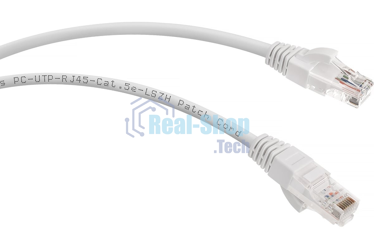 Шнур комм. Cabeus, кат. 5е, неэкр., U/UTP, RJ45/RJ45, LSZH, AWG24, 0.15м, белый