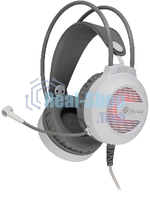 Гарнитура Oklick HS-L300G белый, проводная, 3.5 мм, подсветка
