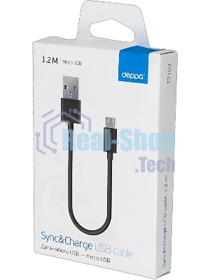 Кабель DEPPA 72103, 1.2м, черный