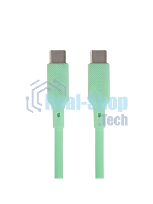 Кабель QUMO 32970 Type-C на Type-C, силиконовый, 1м, 3A, 60W, PD (зеленый)