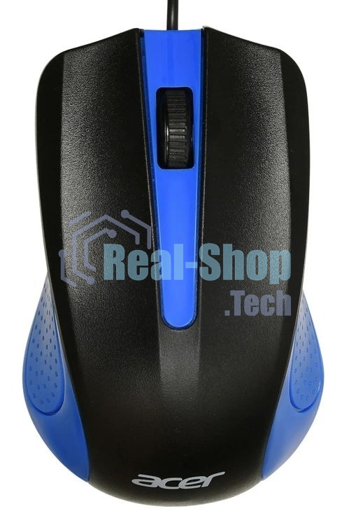 Мышь проводная Acer OMW011 черный/синий, 1200 dpi, USB, кнопки - 3