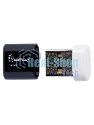 Флешка USB Smartbuy LARA Black (SB32GbLARA-K), 32Gb, USB 2.0, R/W 15/5, черный/белый