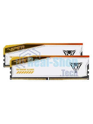 Оперативная память Patriot Viper Elite 5 TUF Gaming, DDR5, 48GB (2x24 GB), 6000 MHz, CL36, DIMM, радиатор, RGB, белый