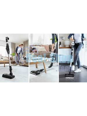 Пылесос вертикальный Bosch BBS711W черный/белый, питание от аккумулятора, 18 Вт, уборка сухая, пылесборник 0.3 л