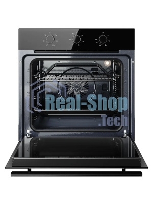 Духовой шкаф Kuppersberg HO 603 Black Glass, High-Tech, 78 л, поворотное управление, таймер, 6 режимов, макс. температура 310 градусов, энергоэффективность А, цвет черный, цвет фурнитуры черный