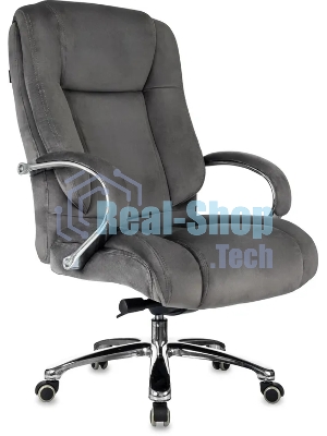 Кресло руководителя Бюрократ T-9925SL Fabric темно-серый Holland 18 крестов. металл хром