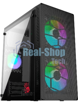 Компьютерный корпус Bloody BD-CC101 черный без БП mATX 1x80мм 1x92мм 2x120мм 2xUSB 2.0 1xUSB 3.0 audio