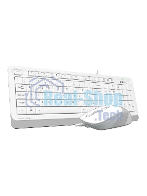 Комплект клавиатура+мышь A4Tech FStyler F1010 проводной, USB, 1600 DPI, белый/серый