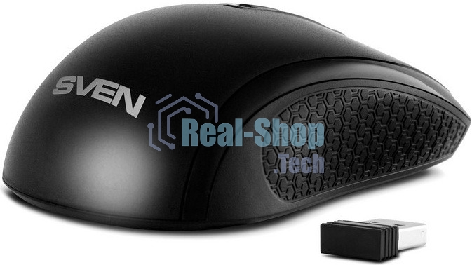 Мышь беспроводная SVEN RX-220W черный, 1600 dpi, радиоканал, USB, кнопки - 4