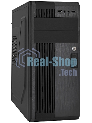 Компьютерный корпус Miditower ExeGate UN-605B-UNS350 (ATX, БП UNS350 с вент. 12см, 2хUSB, аудио, блокировка, черный)