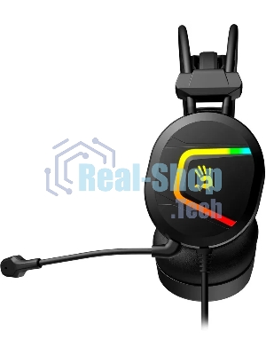 Гарнитура Bloody MC750 чёрный, проводная, USB, подсветка