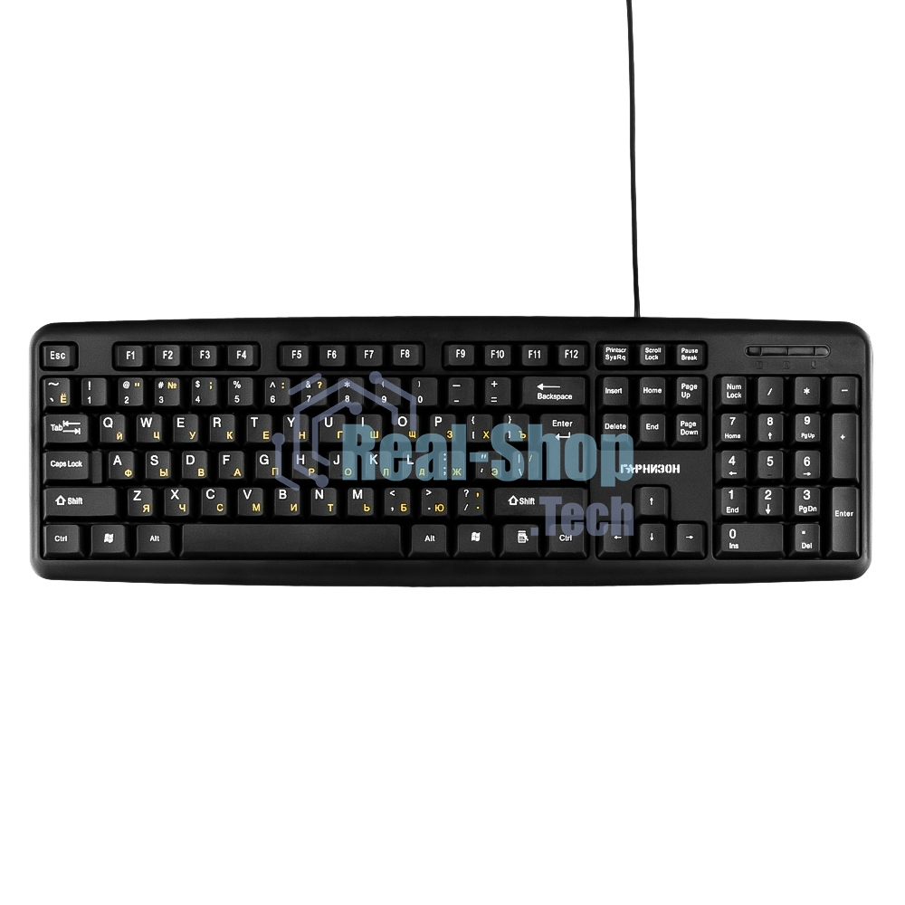 Клавиатура Гарнизон GK-100L проводная, USB Type-A, чёрный