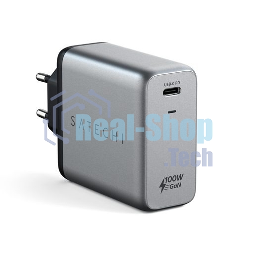 Сетевое зарядное устройство Satechi ST-UC100WSM-EU Charger 100W с технологией GaN Power, серый космос