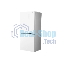 Холодильник Centek CT-1744 NF White Glass белый трехкамерный 267/148л морозилка снизу, No Frost, Side by Side