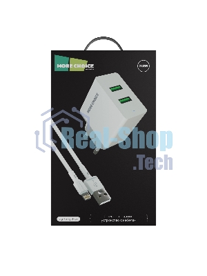 Сетевое зарядное устройство MORE CHOICE (4610196409028) NC11i СЗУ 2USB 2.4A для Lightning 8-pin белый
