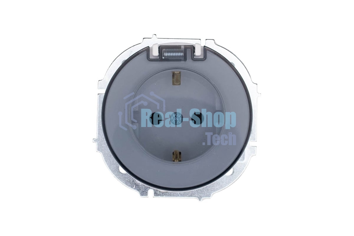 Розетка 1-м СП OSEN с заземл. с крышкой ПБТ бел. LEZARD 743-0288-123B