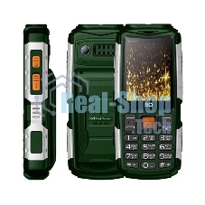 Мобильный телефон BQ 2430 Tank Power зеленый/серебристый