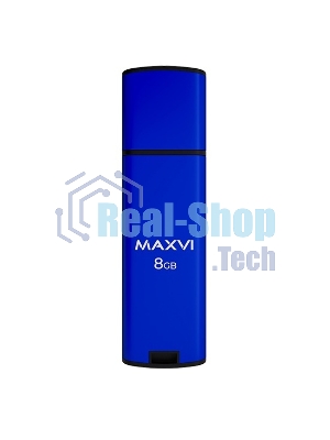 Флешка USB R/W Maxvi MP2 8Gb USB 2.0 blue, монолит с колпачком, ABS пластик + металл
