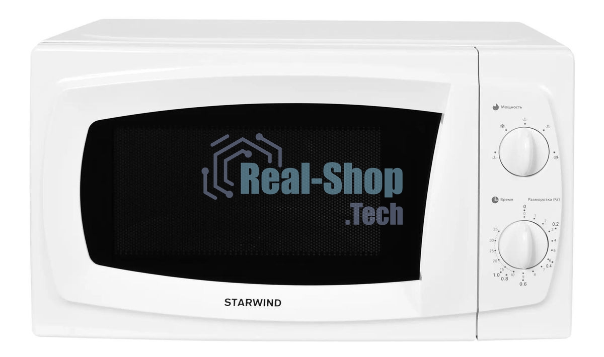 Микроволновая печь Starwind SWM5520 белый, 20 л, 700 Вт, переключатели - поворотный механизм