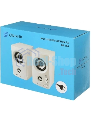Акустическая система Oklick OK-164 2.0 белый 30Вт