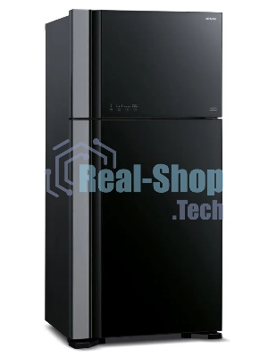 Холодильник Hitachi R-VG660PUC7-1 GBK черный стекло двухкамерный 405/145л морозилка сверху No Frost
