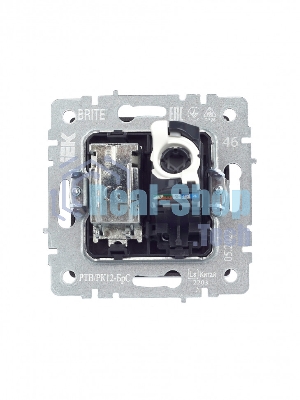Розетка телевизионная двойная TV+RJ45 IEK BRITE РТВ/РК12-БрС кат.5E сталь