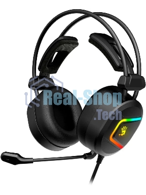 Гарнитура Bloody MC750 чёрный, проводная, USB, подсветка