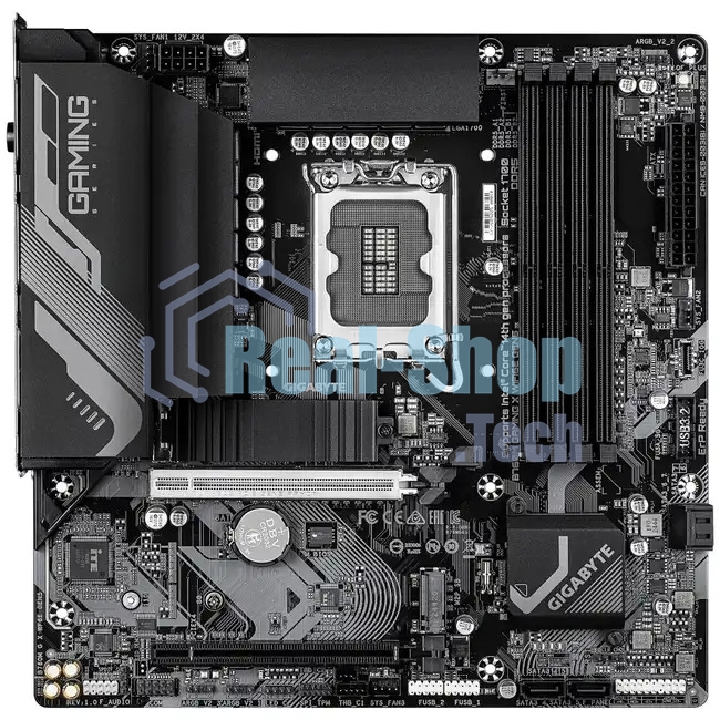 Материнская плата Gigabyte B760M GAMING X WIFI6E GEN5, LGA1700, Intel B760, 4xDDR5, 4xSATA, 2xM.2, 1xPCIe 5.0 x16, 1xPCIe 3.0 x4, 1xHDMI, 1xDP, 1x2.5Gb LAN, Wi-Fi 6E, Bluetooth 5.3, 3xUSB-A 5Gbps, 5xUSB-A 2.0, 3x3.5 мм, 7.1, mATX