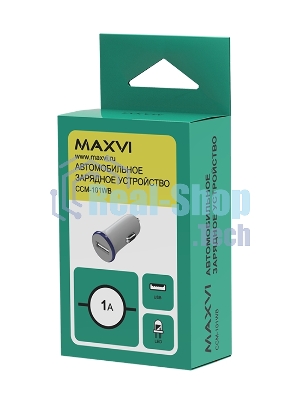 Автомобильное зарядное устройство Maxvi CCM-101WB USB 1А бело-синий