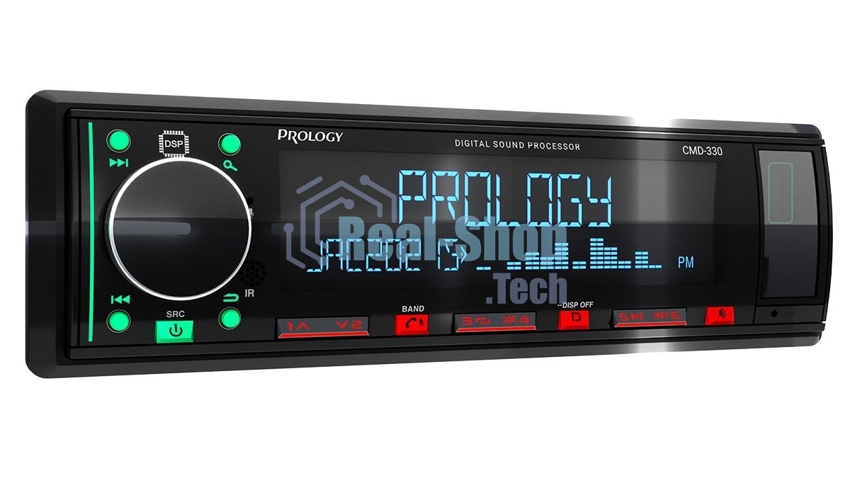 Автомагнитола Prology CMD-330, 1 DIN, Bluetooth, USB Type-A, AUX, пульт ДУ
