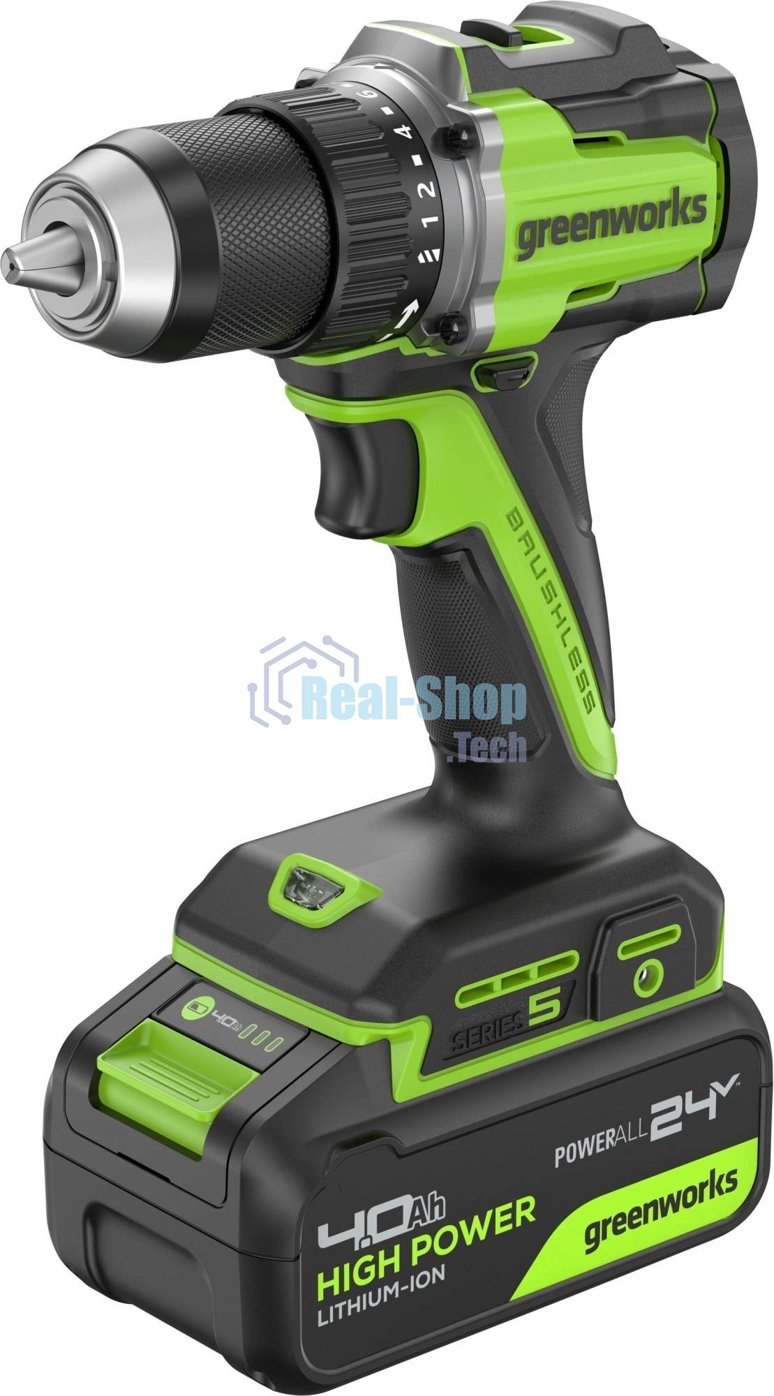 Дрель безударная Greenworks DD560 патрон:быстрозажимной реверс (3708407CUB)