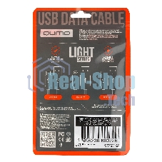 Кабель Qumo light series, USB-Type C, 1м, 5В, 1A, опл. PVC, кон. PVC, круглый, черный