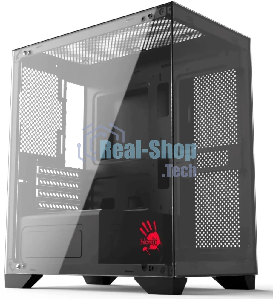 Компьютерный корпус Bloody BD-CC103 черный без БП mATX 7x120мм 1xUSB 2.0 1xUSB 3.0 audio bott PSU