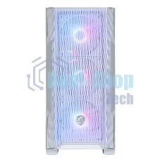 Компьютерный корпус MSI MAG FORGE M100R WHITE Mini-Tower, MATX, 1xUSB 3.0, 2xUSB 2.0, 4x120мм ARGb Fan, ARGb Control Board, Tempered Glass Window, Brown Box (932220)