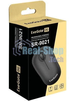 Мышь беспроводная ExeGate Professional Standard SR-9021 черный, 1200 dpi, радиоканал, USB, кнопки - 3