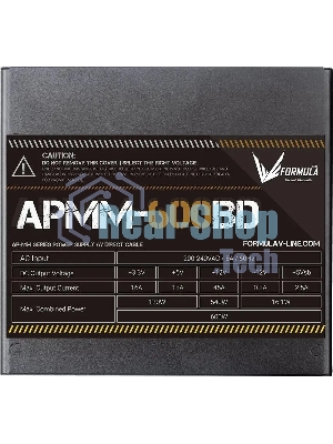 Блок питания Aerocool/Formula APMM-600BD, 600Вт, 80 PLUS Bronze, 120мм, черный