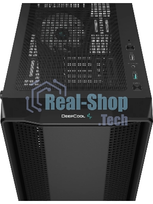 Компьютерный корпус Deepcool CC560 ARGb V2 без БП, боковое окно (закаленное стекло), 3x120мм ARGb LED вентилятор спереди и 1x120мм ARGb LED вентилятор сзади, черный, ATX
